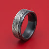 Black Zirconium and Sunset Kuro Damascus Steel Ring Custom Made Band