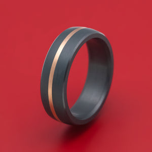 Elysium Black Diamond And 14K Rose Gold Ring Custom Made Band with Matte Finish