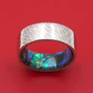 Superconductor Men's Ring with Abalone Sleeve Custom Made Band