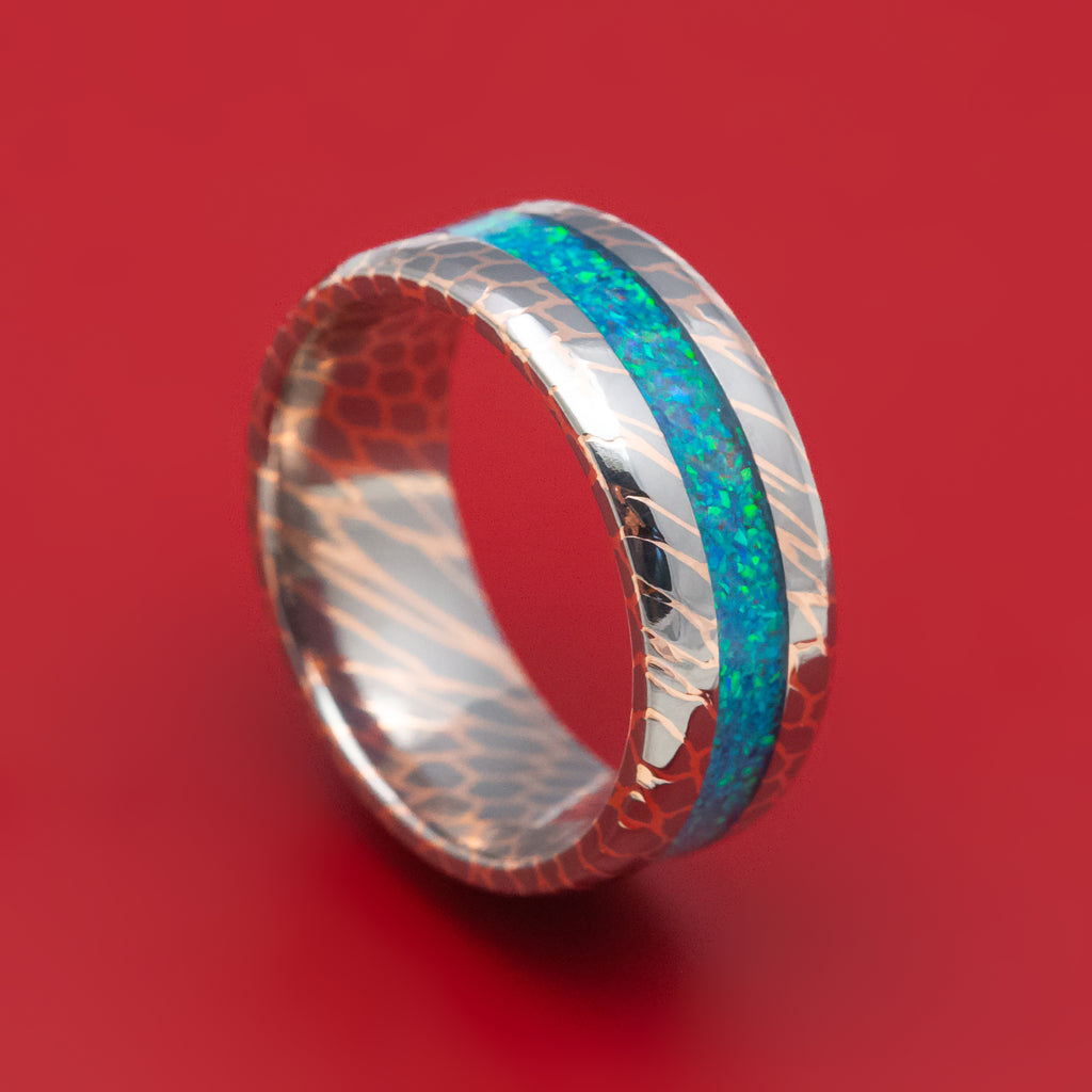 Men's Opal Inlay Rings Opal Men's Rings and Wedding Bands – Stonebrook Jewelry