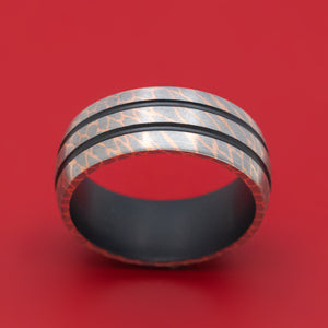 Superconductor Men's Ring with Cerakote Sleeve and Inlays Custom Made Band