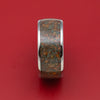 Titanium and Desert Jasper Men's Ring Custom Made Stone Inlay Band