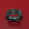 Black Zirconium Mixed Dinosaur Bone Ring Custom Made Fossil Band