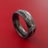 Black Zirconium Ring with Barb Wire Laser-Etched Design Inlay Custom Made Band