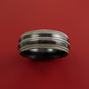 Black Zirconium Ring Textured Mill grain Pattern Band Made to Any Sizing and Finish