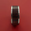 Wide Titanium Ring with Hardwood Inlay Custom Made Band