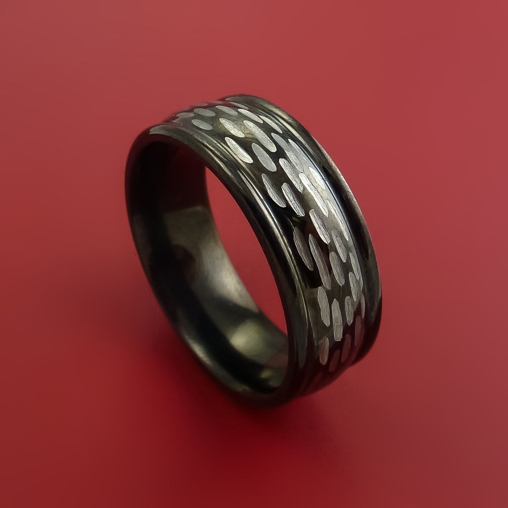 Black Zirconium Ring Modern Style Band Made to Any   Sizing and Finish
