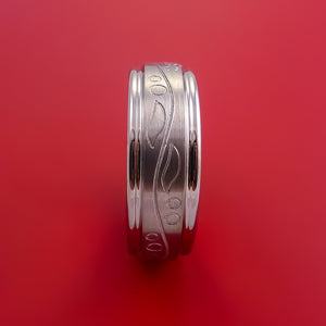 Titanium Ring with Vine and Leaf Design Custom Made Band