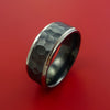 Hammered Black Zirconium Ring with Silvered Edges Custom Made Band