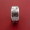 Cobalt Chrome Carved Tread Design Ring Bold Unique Band Custom Made to Any Sizing
