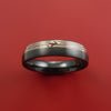 Black Zirconium Ring with 14k Rose Gold Mokume Shakudo Inlay Custom Made Band