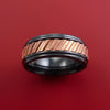 Black Zirconium Spinner Ring with Copper Inlay Custom Made Band