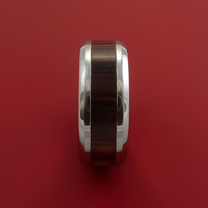 Cobalt Chrome Ring with Hardwood Inlay Custom Made Band