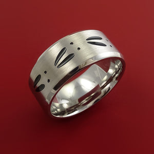 Cobalt Chrome Deer Tracks Band Hunters Ring Made to Any Sizing and Color