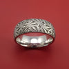 Cobalt Chrome Ring with Marble Laser-Etched Pattern Inlay Custom Made Band