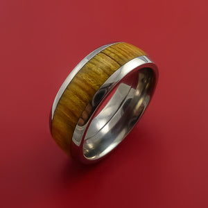 Titanium Ring with Hardwood Inlay Custom Made Band