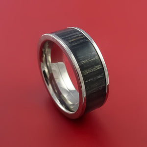 Titanium Ring with Hardwood Inlay Custom Made Band