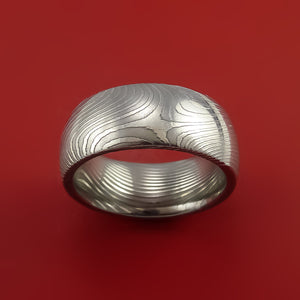Flat Twist Damascus Steel Ring Custom Made Band