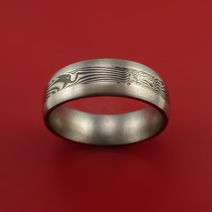 Titanium, Silver and Mokume Ring Custom Made to Any Size and Finish