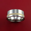 Titanium Wide 14K Yellow Gold Ring Custom made Band Any Finish any Sizing