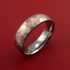 Hammered Titanium Ring with Copper Inlay Custom Made Band