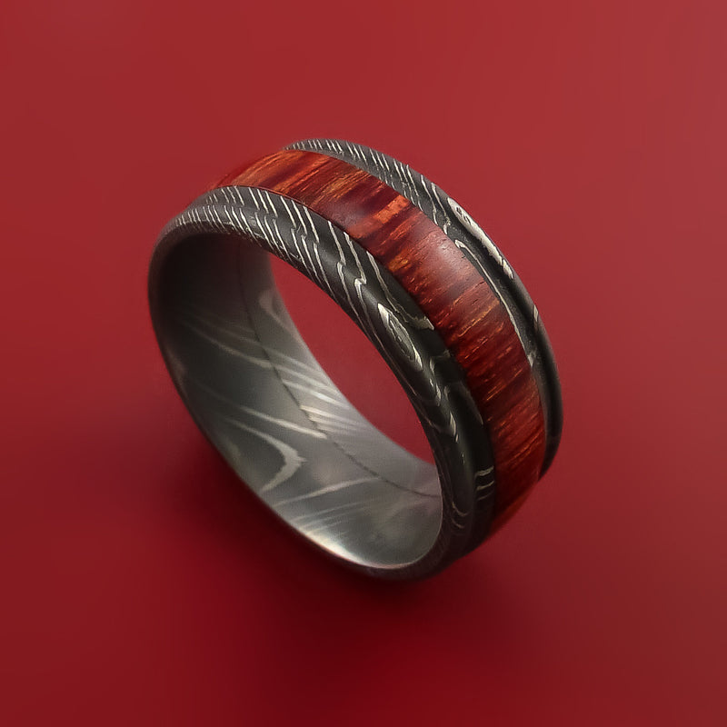 Damascus Wedding Ring with Gold Interior | Element Ring Co
