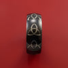 Black Zirconium Ring with Trinity Milled Celtic Design Inlay Custom Made Band