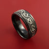 Black Zirconium Ring with Infinity Heart Milled Celtic Design Inlay Custom Made Band