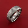 Damascus Steel Ring Stripe Pattern Wedding Band Flat Twist Look