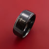 Black Zirconium Ring with Milled Cross Inlay Custom Made Band