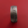 Titanium Ring with Baseball Stitching and Cerakote Inlays Custom Made Band