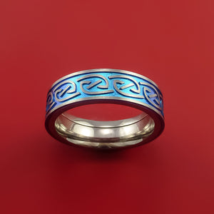 Titanium Anodized Celtic Band Infinity Symbolic Wedding Ring Custom Made
