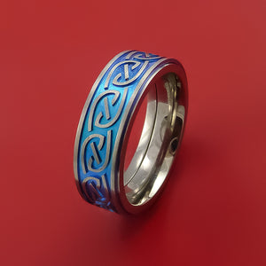 Titanium Anodized Celtic Band Infinity Symbolic Wedding Ring Custom Made
