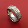 Diamond Titanium Ring Modern Style Rock Hammer Finish Band Fashion Ring Made to Any Size