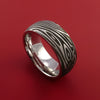 Cobalt Chrome Ring with Damascus Laser-Etched Pattern Inlay Custom Made Band