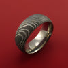 Damascus Steel Ring with Interior Titanium Sleeve Custom Made Band
