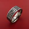 Titanium Ring with Claddagh Etched Celtic Design Inlay Custom Made Band
