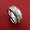 Cobalt Chrome Baseball Ring with White Stitching Fan Band Any Size and Color