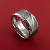 Hammered Cobalt Chrome Ring with Damascus Steel Inlay Custom Made Band