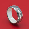 Kuro Damascus Steel Ring with White Mother of Pearl Sleeve Custom Made Band