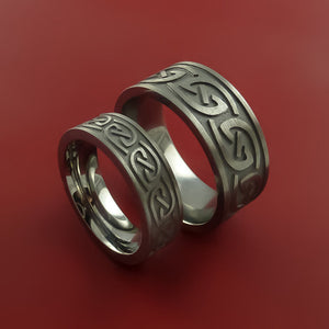 Titanium Celtic Infinity Ring Set Symbolic Wedding Bands Custom Made