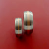 Rose Gold and Titanium Matching Rings Wedding Band Set Sizes 3-22