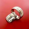 Rose Gold and Titanium Matching Rings Wedding Band Set Sizes 3-22