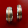 Rose Gold and Titanium Matching Rings Wedding Band Set Sizes 3-22