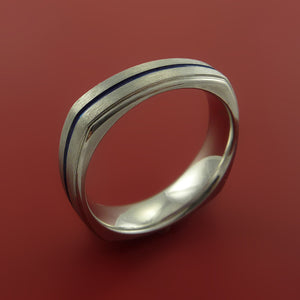Titanium Square Ring with Custom Anodized Color Design Band any Sizing Modern Design