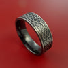 Black Zirconium Ring with Infinity Knot Milled Celtic Design Inlay Custom Made Band
