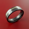 Black Zirconium Ring with 14k Yellow Gold Inlay Custom Made Band