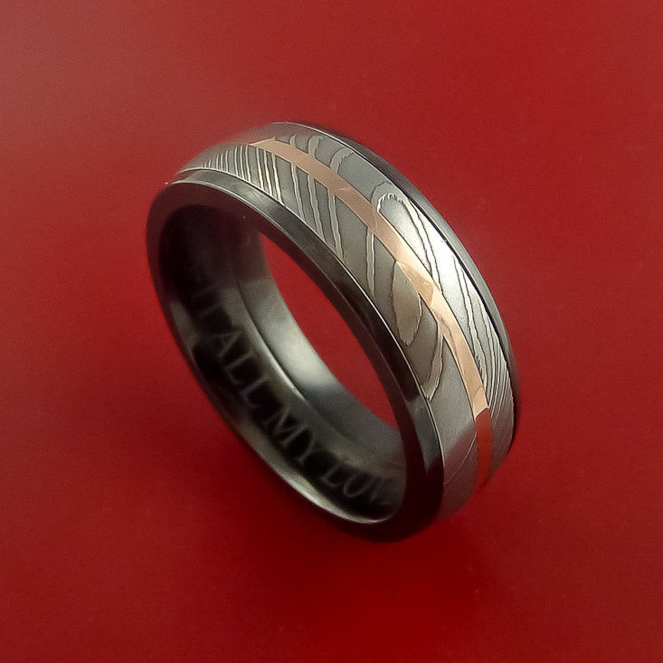 Hammered Zirconium Ring - 4001HRB-REV - Ogham Jewellery