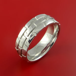 Cobalt Chrome Unique Brick Ring Bright Comfortable Ring Made to Any Sizing and Finish 3-22