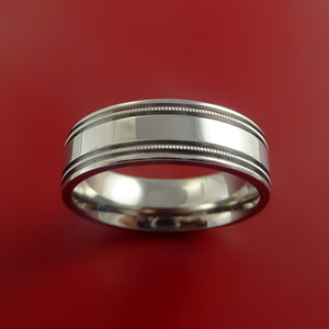 Titanium Millgrain Band Custom Ring Made to Any Sizing and Finish 3-22